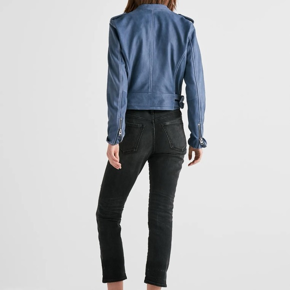 Washed Lamb Leather Moto Jacket - Picture 2 of 9